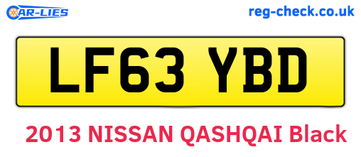 LF63YBD are the vehicle registration plates.