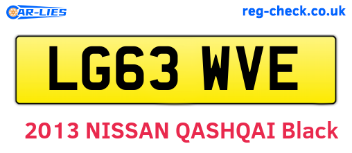 LG63WVE are the vehicle registration plates.