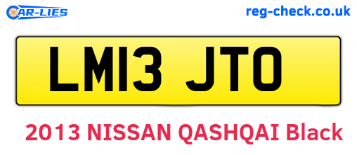 LM13JTO are the vehicle registration plates.