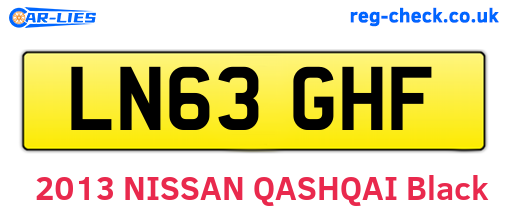 LN63GHF are the vehicle registration plates.
