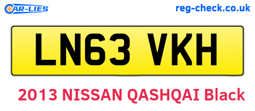 LN63VKH are the vehicle registration plates.