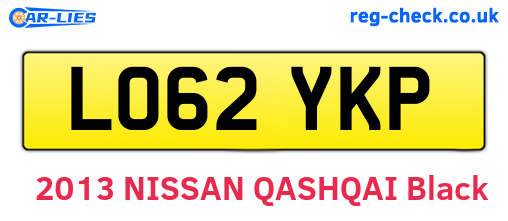 LO62YKP are the vehicle registration plates.
