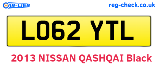 LO62YTL are the vehicle registration plates.