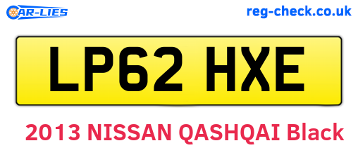 LP62HXE are the vehicle registration plates.
