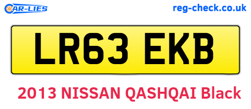 LR63EKB are the vehicle registration plates.