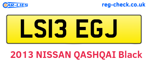 LS13EGJ are the vehicle registration plates.