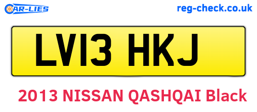 LV13HKJ are the vehicle registration plates.