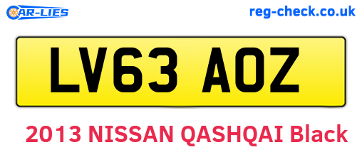 LV63AOZ are the vehicle registration plates.