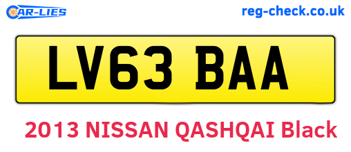 LV63BAA are the vehicle registration plates.
