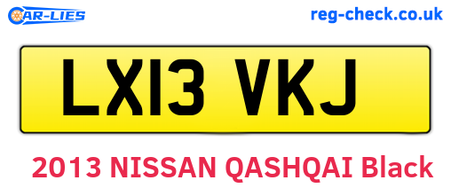 LX13VKJ are the vehicle registration plates.