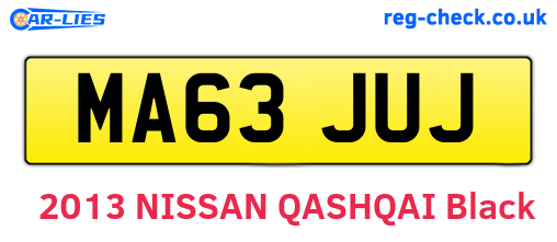 MA63JUJ are the vehicle registration plates.
