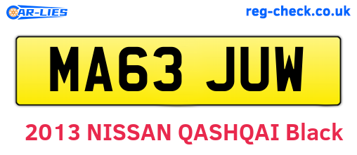 MA63JUW are the vehicle registration plates.