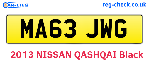 MA63JWG are the vehicle registration plates.