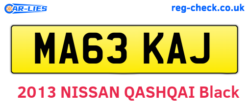 MA63KAJ are the vehicle registration plates.