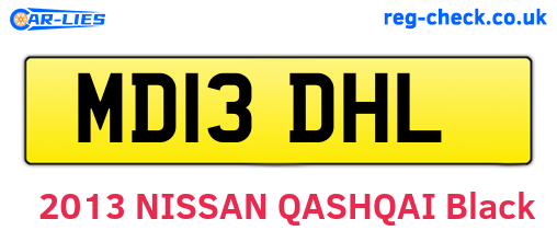 MD13DHL are the vehicle registration plates.