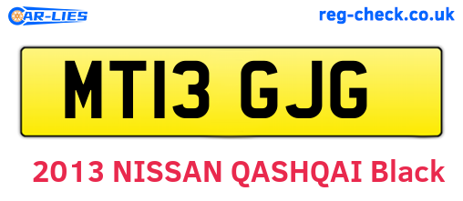 MT13GJG are the vehicle registration plates.