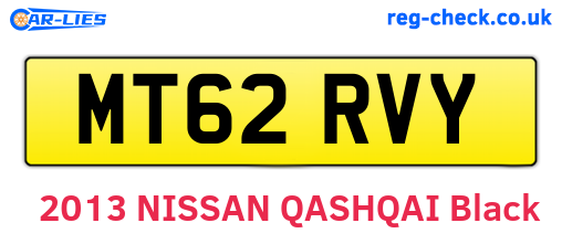 MT62RVY are the vehicle registration plates.