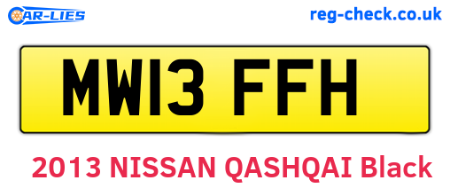 MW13FFH are the vehicle registration plates.