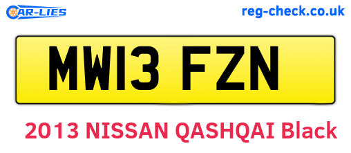 MW13FZN are the vehicle registration plates.