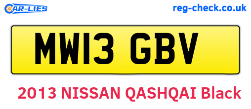 MW13GBV are the vehicle registration plates.