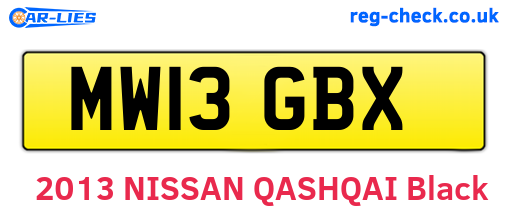 MW13GBX are the vehicle registration plates.