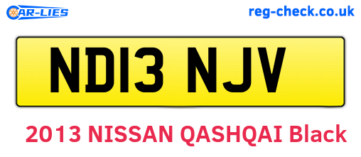 ND13NJV are the vehicle registration plates.