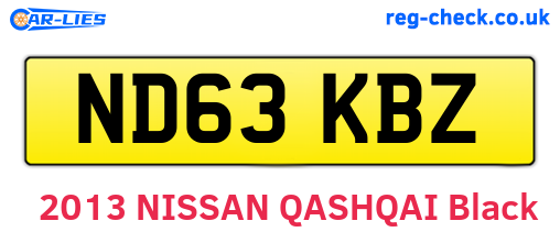 ND63KBZ are the vehicle registration plates.