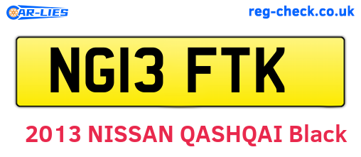 NG13FTK are the vehicle registration plates.
