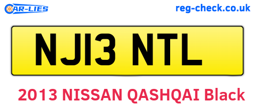 NJ13NTL are the vehicle registration plates.