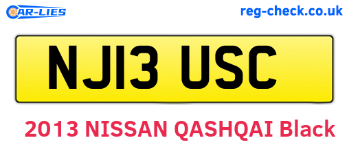 NJ13USC are the vehicle registration plates.