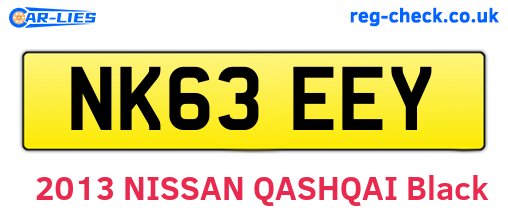 NK63EEY are the vehicle registration plates.