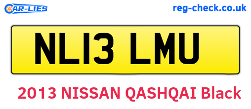 NL13LMU are the vehicle registration plates.