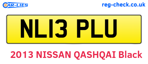 NL13PLU are the vehicle registration plates.