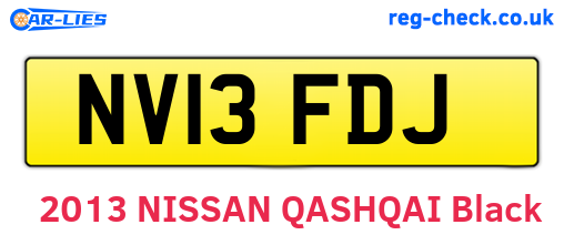 NV13FDJ are the vehicle registration plates.