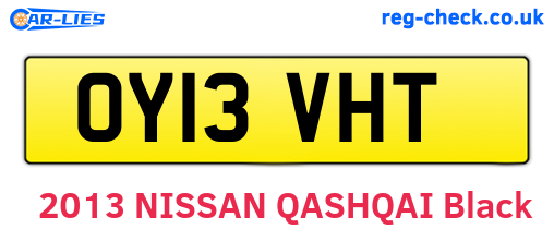 OY13VHT are the vehicle registration plates.