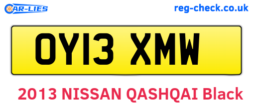 OY13XMW are the vehicle registration plates.