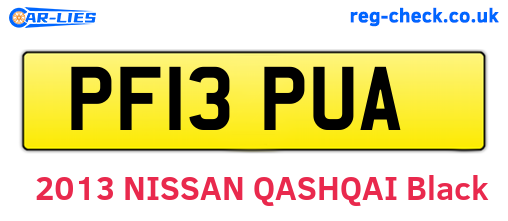 PF13PUA are the vehicle registration plates.