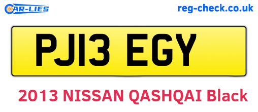 PJ13EGY are the vehicle registration plates.