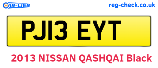 PJ13EYT are the vehicle registration plates.