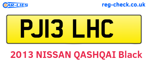 PJ13LHC are the vehicle registration plates.