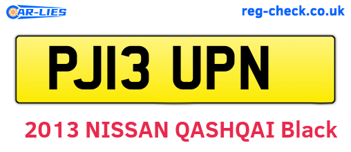 PJ13UPN are the vehicle registration plates.