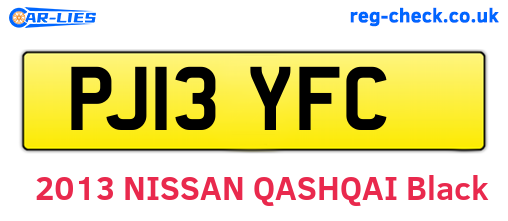 PJ13YFC are the vehicle registration plates.