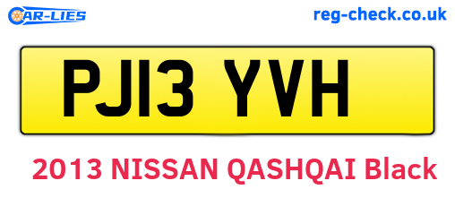 PJ13YVH are the vehicle registration plates.