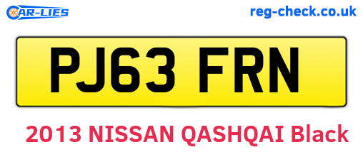 PJ63FRN are the vehicle registration plates.
