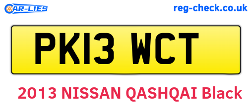 PK13WCT are the vehicle registration plates.