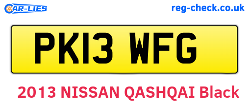 PK13WFG are the vehicle registration plates.