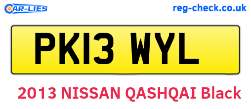 PK13WYL are the vehicle registration plates.