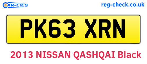PK63XRN are the vehicle registration plates.