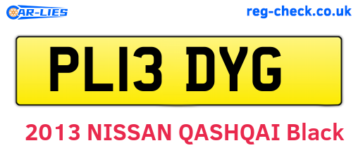 PL13DYG are the vehicle registration plates.