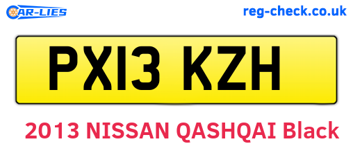 PX13KZH are the vehicle registration plates.
